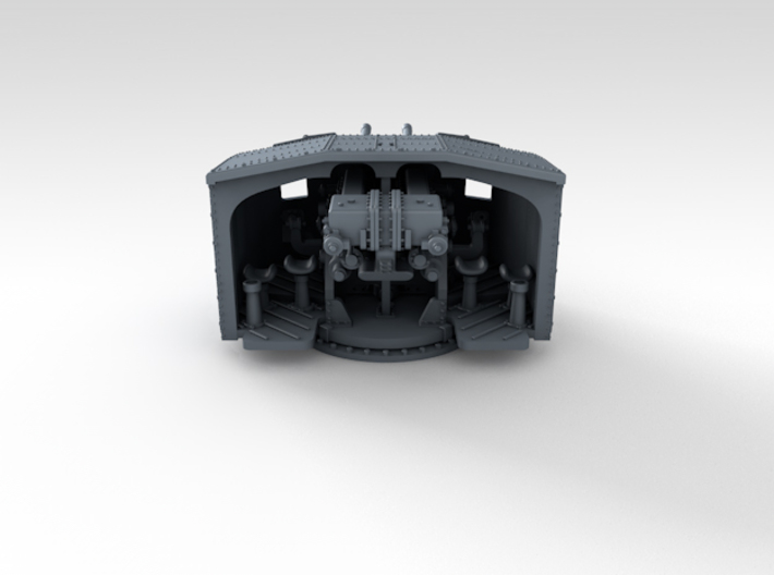 1/350 4.7" MKXII CPXIX Twin Mount x3 3d printed 3d render showing product detail