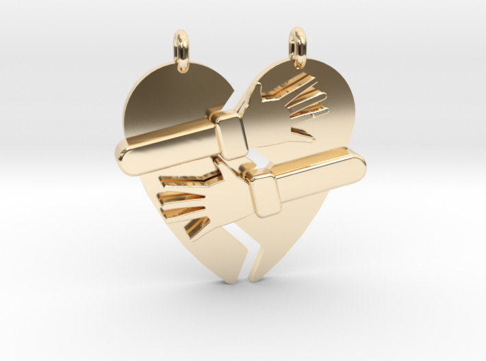 Hold My Heart Pendant (Two-Piece) 3d printed