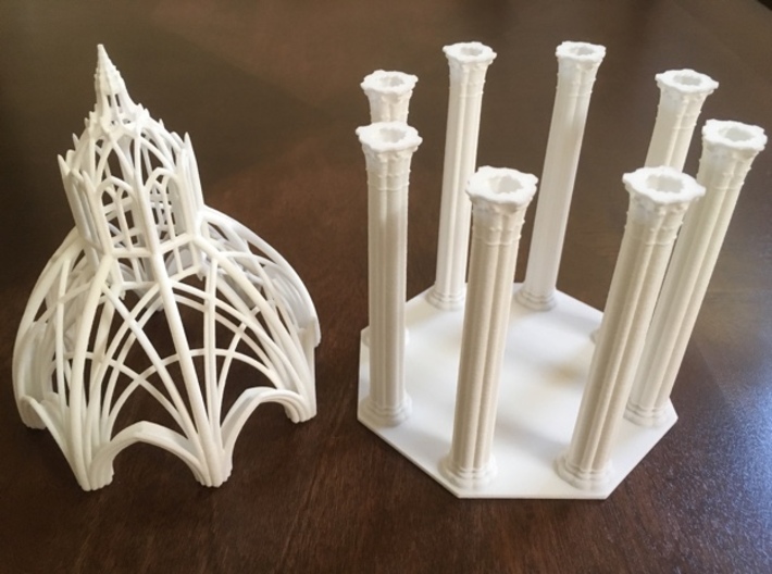 Gothic Chapel 2 Upper 3d printed Chapel top and bottom next to each other