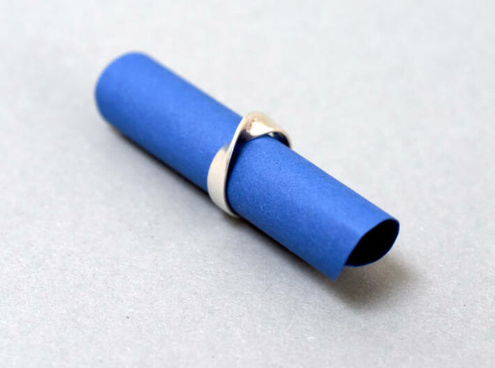 Moebius Strip ring 3d printed Our Moebius Strip ring, premium silver
