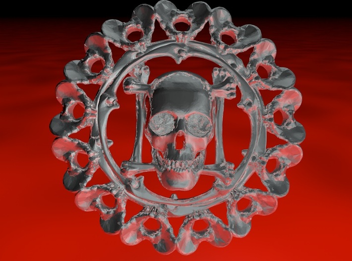 pendant skull and pelvis 3d printed 