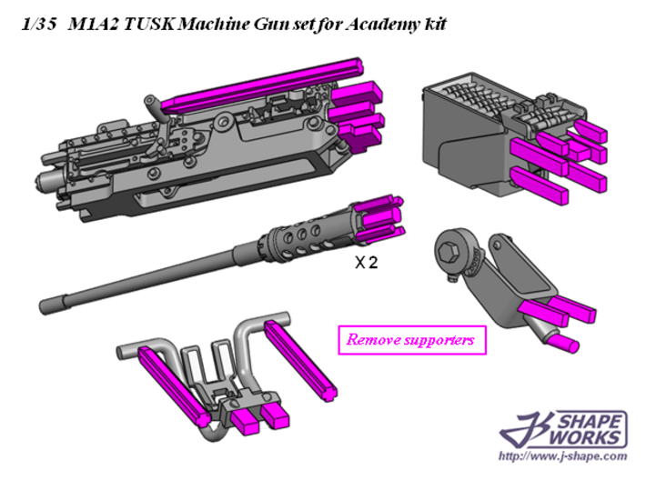 1/16 M1A2 Tusk Machine Gun set 3d printed 