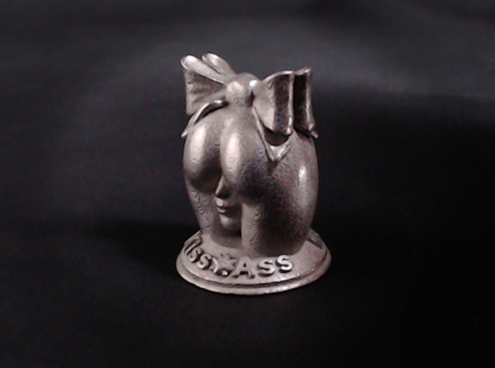 Kiss Ass 3d printed Shown in Polished Nickel Steel