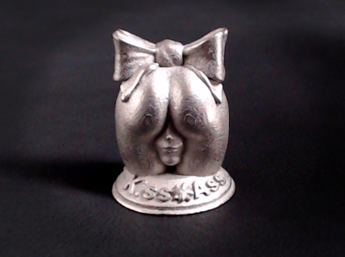 Kiss Ass  3d printed Shown in Polished Nickel Steel