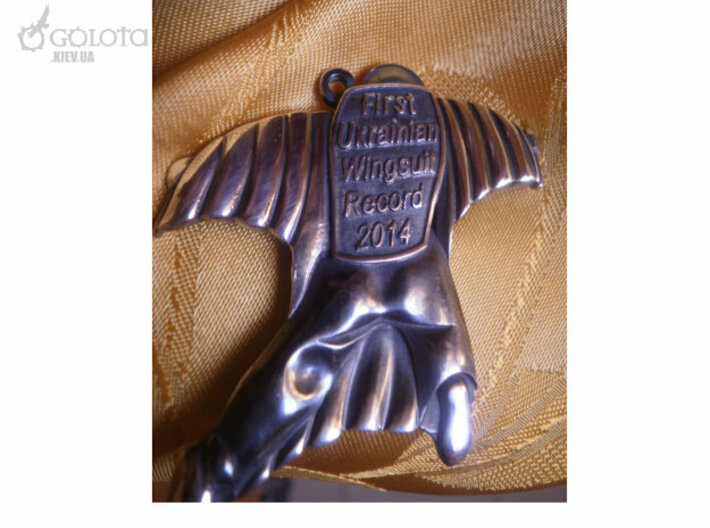 Wingsuit Keychain (and pendant) 3d printed I've removed this greeting inscription 