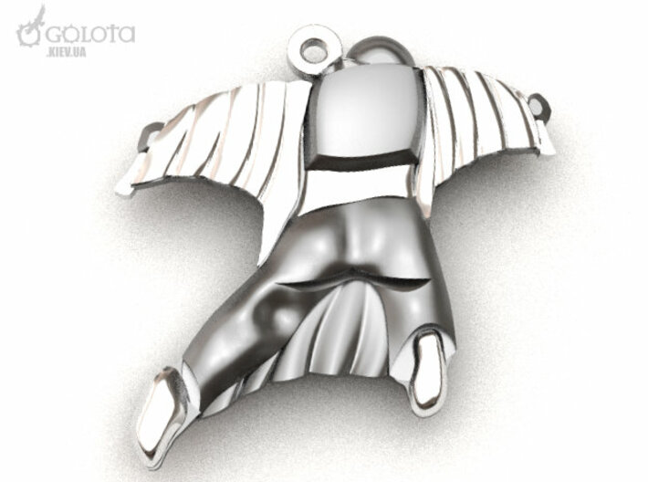 Wingsuit Keychain (and pendant) 3d printed  there remained only a parachute backpack