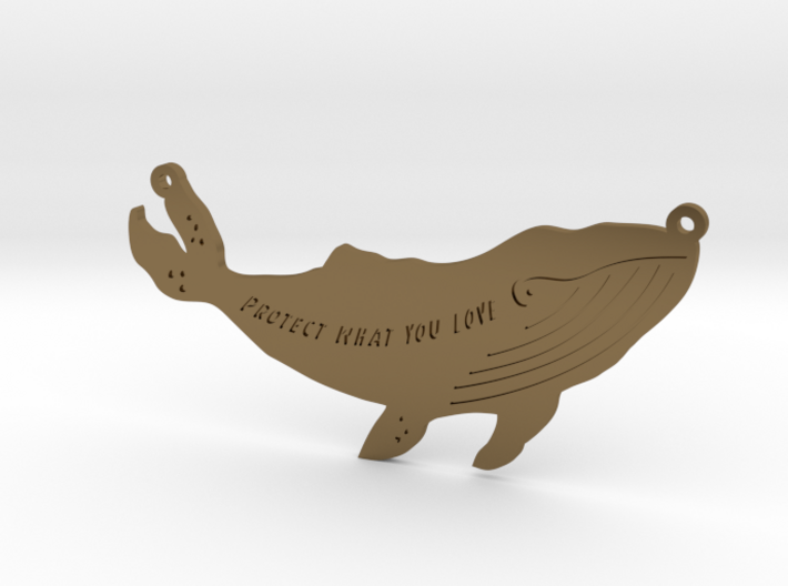 Whale pendant 3d printed 