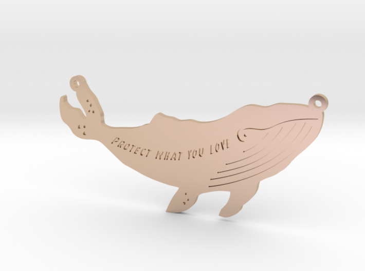 Whale pendant 3d printed