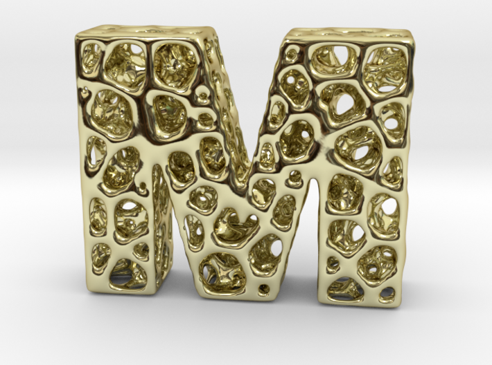 Voronoi Letter ( alphabet ) M 3d printed