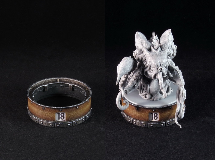 Point counter/mini base - 50mm (rotating) 3d printed Painted and assembled counter. Miniature copyright Monolith.