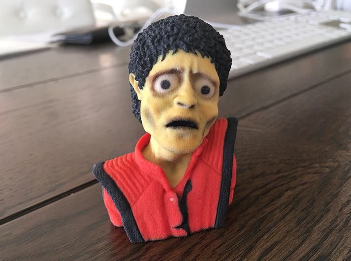 Michael Jackson Thriller Caricature Bust 3d printed 