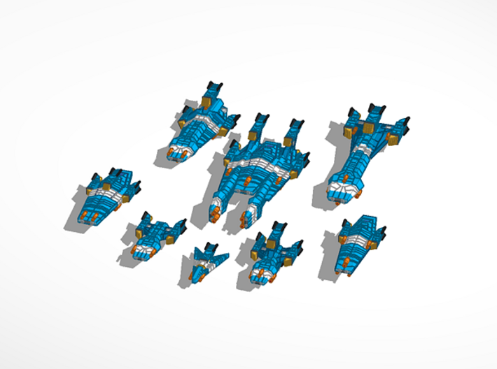 Haydron Fast Frigate 3d printed Fleet view for size refrence