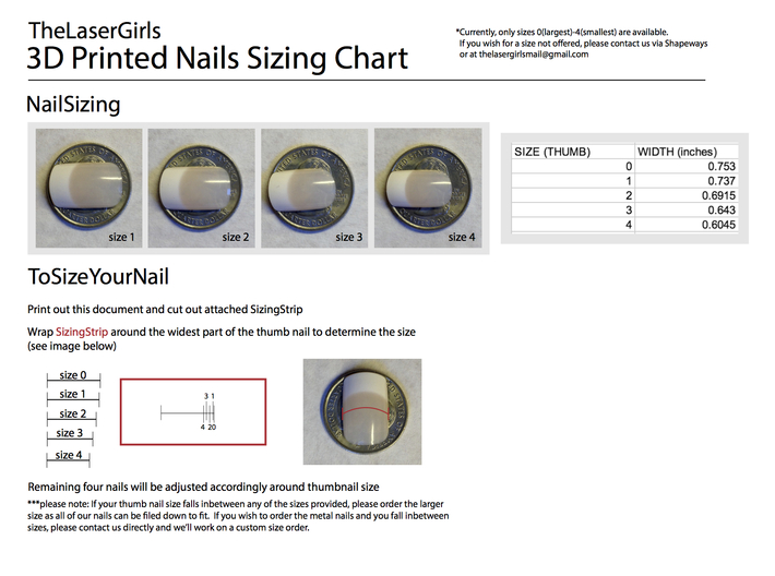 Castle Nails (Size 4)  3d printed http://bit.ly/TLGsizingchart