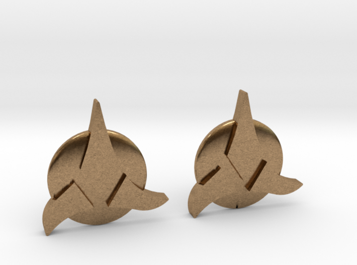 Klingon Cufflinks 3d printed