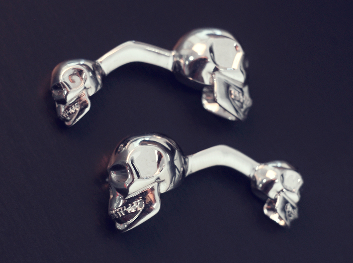 Volumatik Cufflinks Skull 3d printed 