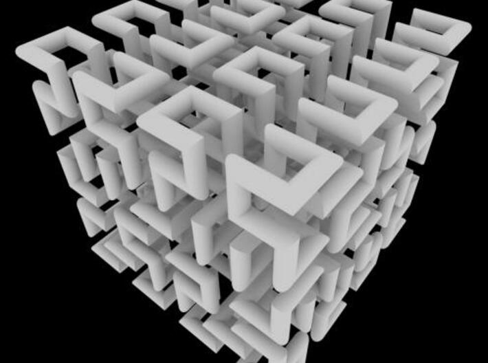 Hilbert Curve 3d printed Thanks to Craig Kaplan for this render: using Sunflow (sunflow.sourceforge.net) and ambient occlusion shading.