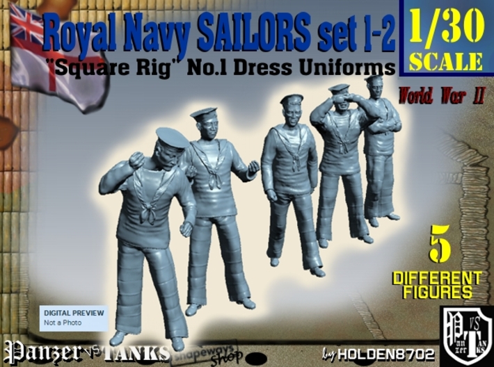 1-30 Royal Navy Sailors Set1-2 3d printed