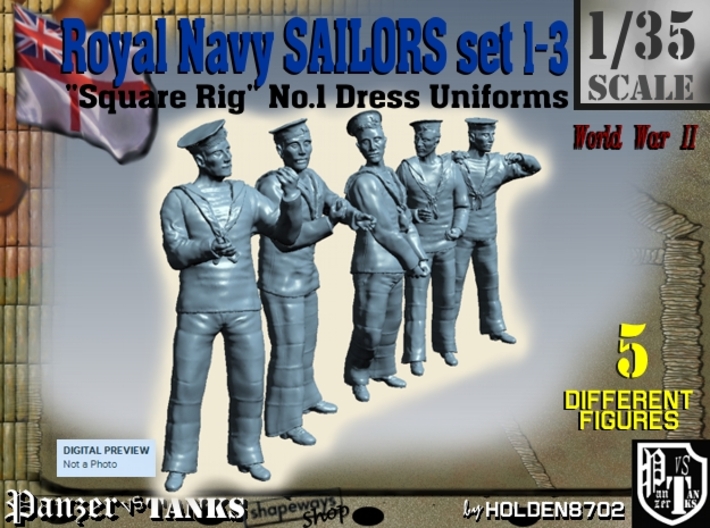 1-35 Royal Navy Sailors Set1-3 3d printed