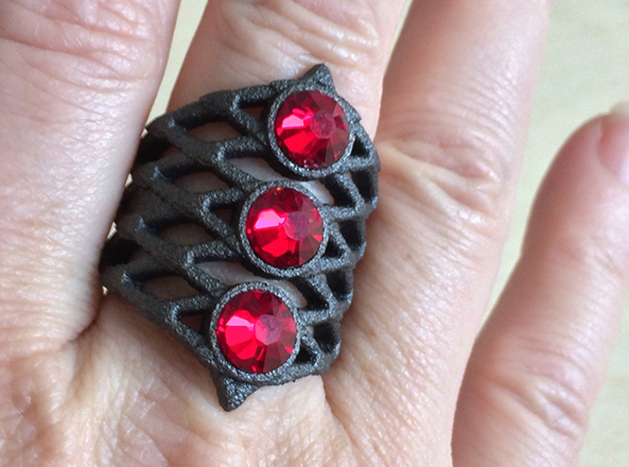 BlakOpal Lace Goth Ring 3d printed 