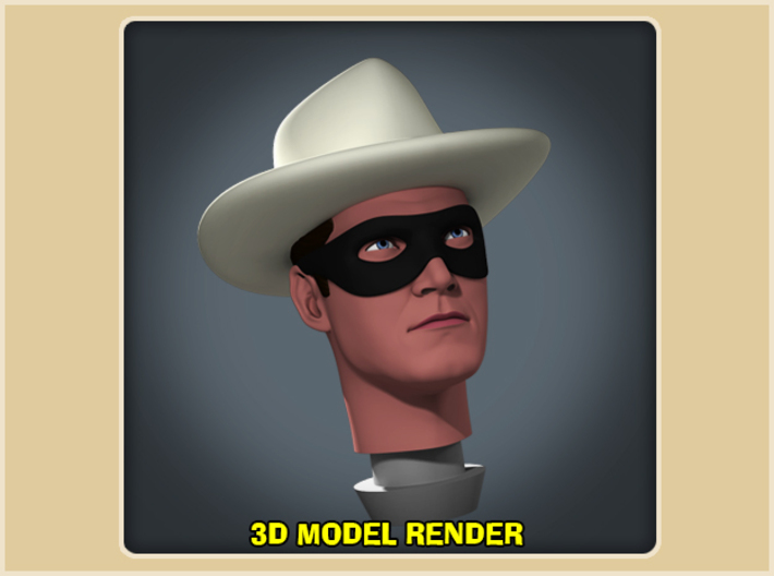 1:9 Scale Lone Ranger Head 3d printed