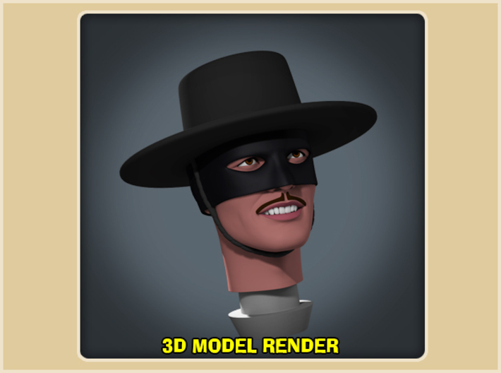 1:9 Scale Zorro Head 3d printed