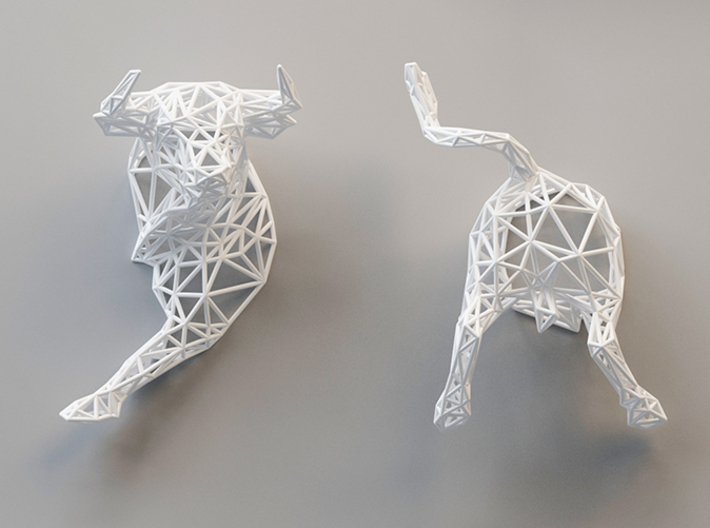  wall decoration "Bulls" (h:10 cm/4 In) 3d printed 