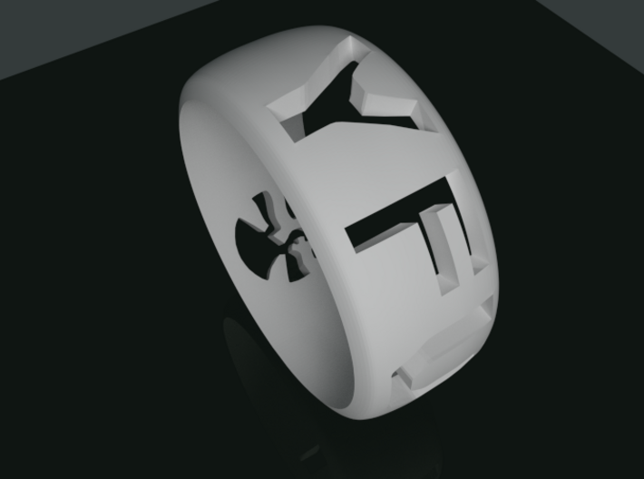 YFU Ring Cut Out 3d printed Rendered Blender Image