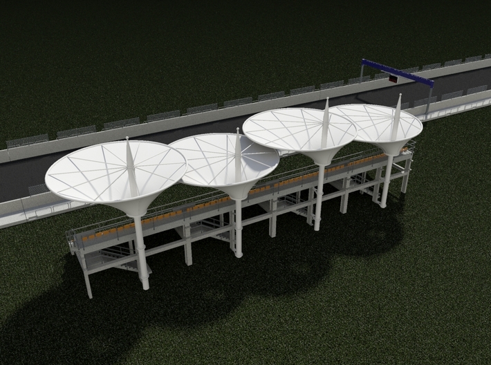 Roof for the grandstands - scale 1/32 3d printed Example with grandstand (not included)
