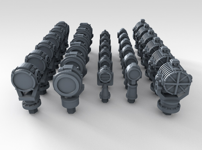 1/500 RN WW2 Searchlight Upgrade Set 3d printed 3d render showing product detail