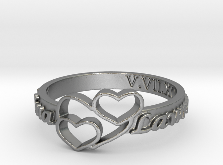 Anniversary Ring with Triple Heart - May 7, 1990 3d printed