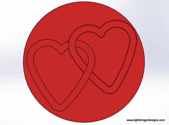 Linked Hearts Wax Seal 3d printed This is what the wax impression will look like.