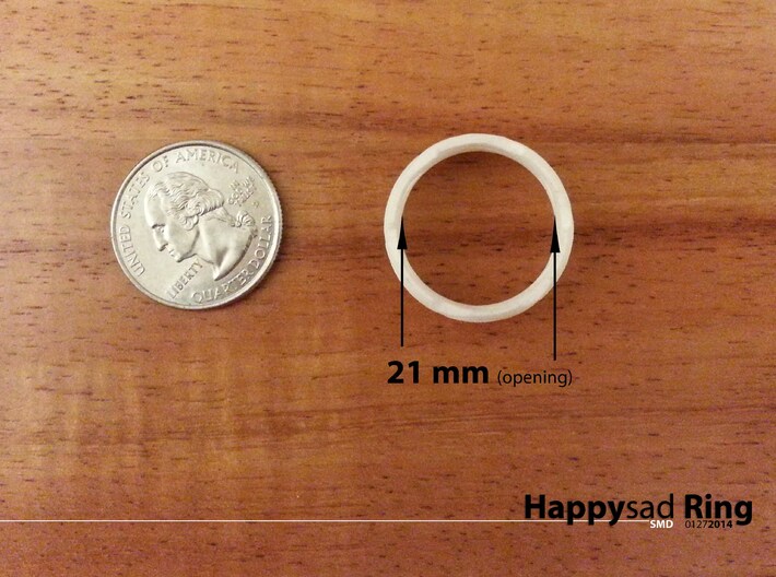 HappySad Ring  3d printed Make sure it fits!