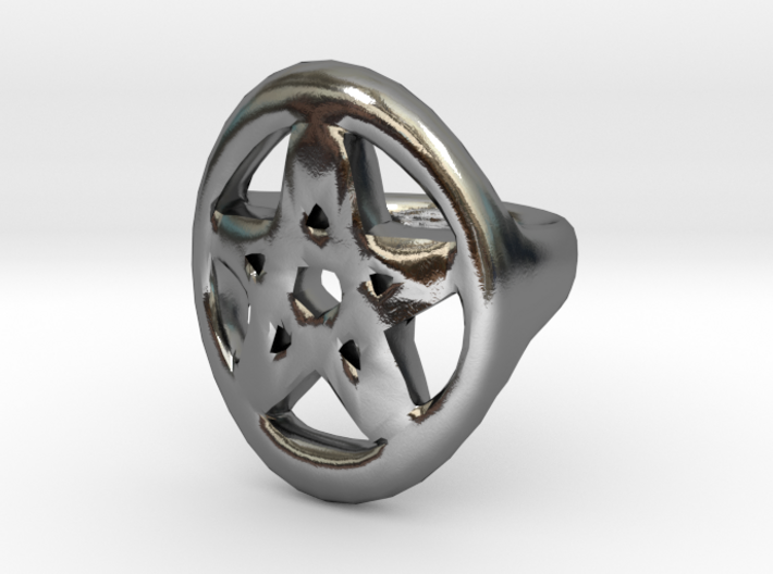 Pentacle Ring - size 12 3d printed