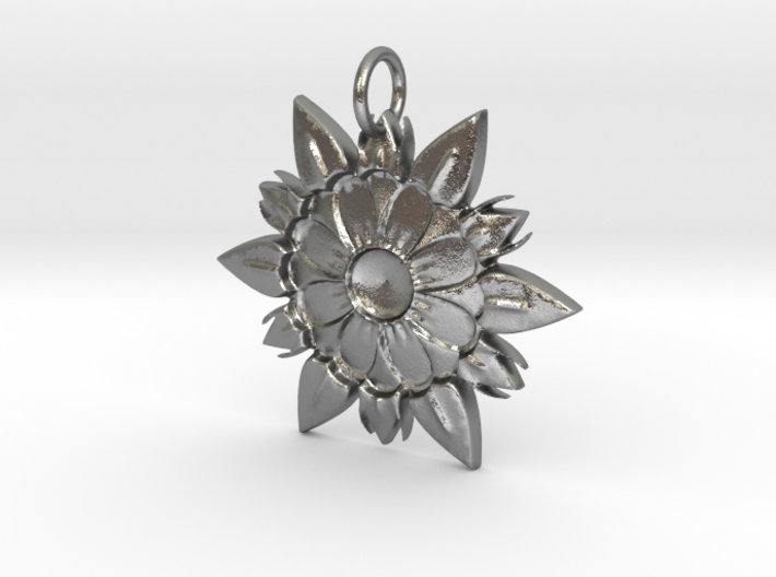 Elegant Chic Flower Pendant Charm 3d printed