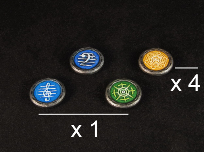 Descent Image, Song, Tracking tokens (7 pcs) 3d printed White Strong Flexible, painted.