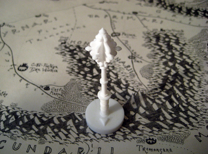 Role Playing Counter: Mace 3d printed Mace in Strong &amp; Flexible Plastic (Polished White)