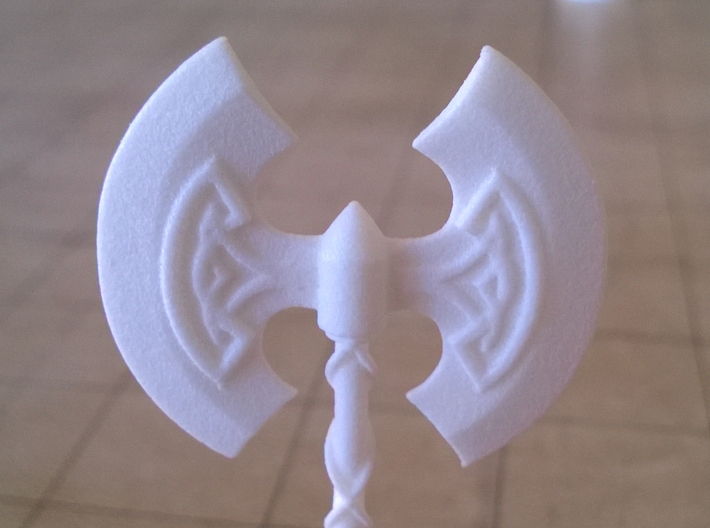 Role Playing Counter: Greataxe 3d printed Detail (Strong & Flexible Plastic, Polished White)