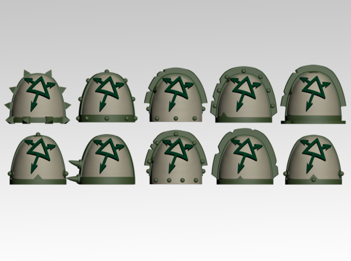 Tainted Spiked Shoulder Pads x10 3d printed Product is sold unpainted.