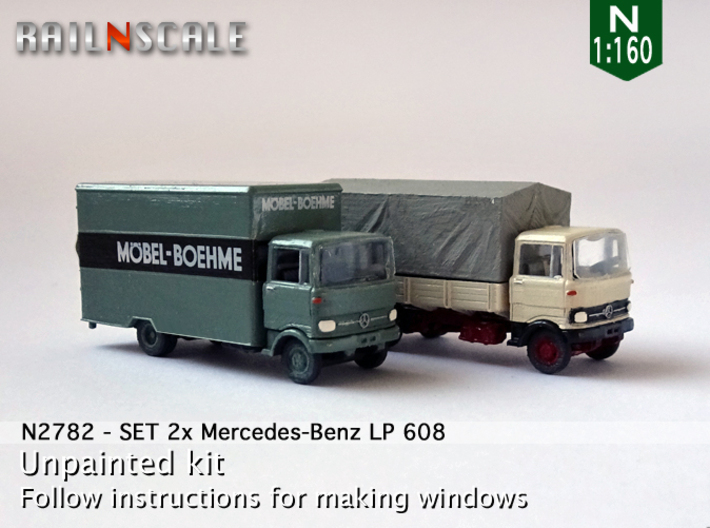 SET 2x Mercedes-Benz LP 608 (N 1:160) 3d printed