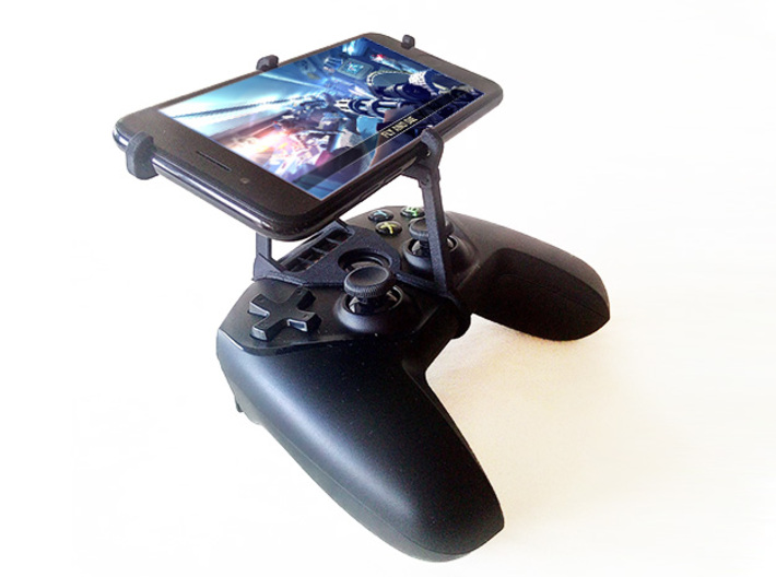 Controller mount for Nimbus &amp; Apple iPad mini 2 - 3d printed Nimbus with iPhone 7 - Over the top - 45 degree view
