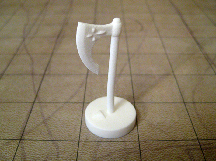 Role Playing Counter: Axe 3d printed Axe in Strong & Flexible Plastic (Polished White)
