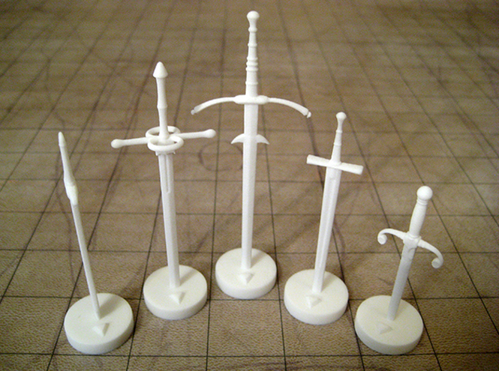 Role Playing Counter: Blades, Normal (Set) 3d printed Blades in Strong & Flexible Plastic (Polished White)