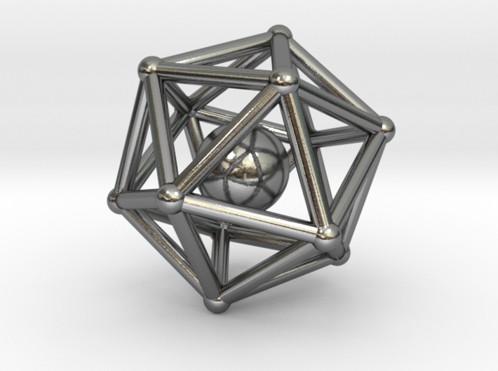 Icosahedron jingle bell pendant 3d printed