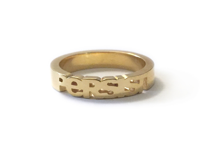 Persist Ring in 14k Gold Plated 3d printed