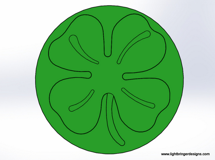 Four Leaf Clover Wax Seal 3d printed This is what the wax will look like