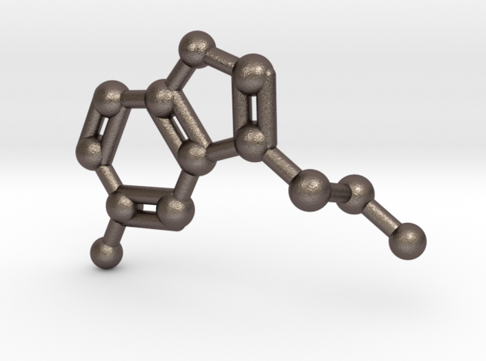 Serotonin Molecule Keychain 3d printed 