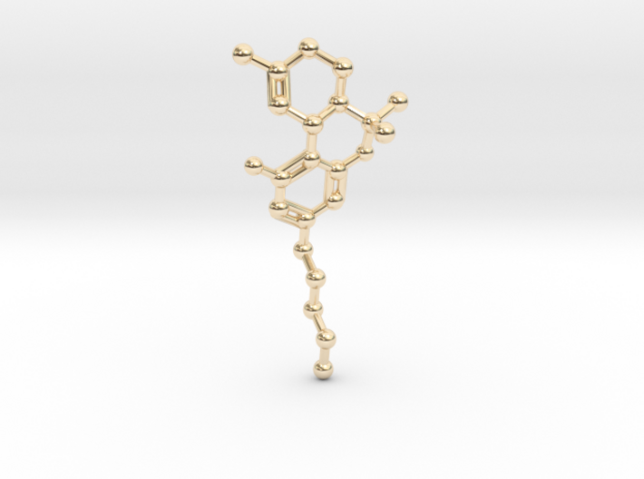 THC Molecule Necklace 3d printed