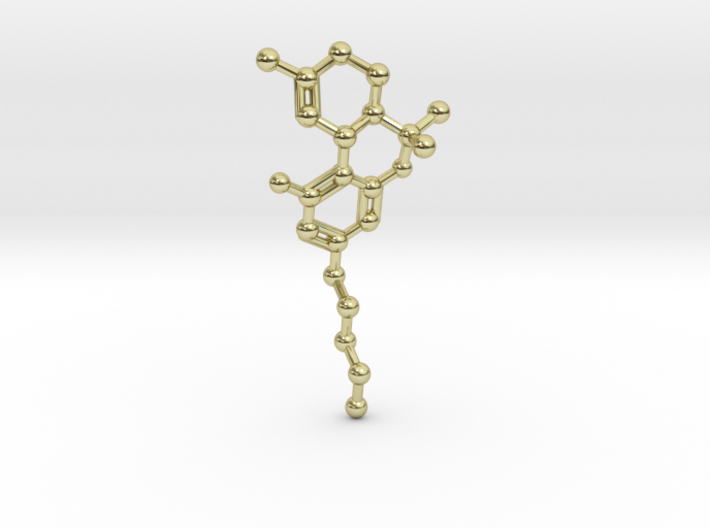 THC Molecule Necklace 3d printed 