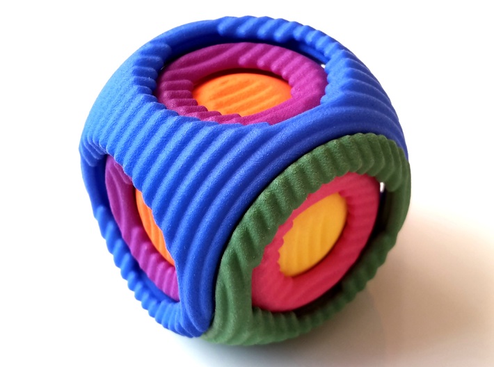 Dual Sphericon puzzle with 3 layers - inner layer  3d printed Assembled