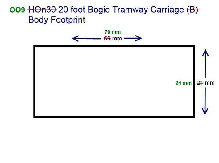 OO9 20 foot Bogie Tramway Carriage 3d printed 